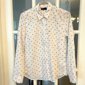 Women's Gap Fitted Boyfriend Clip Dot Shirt